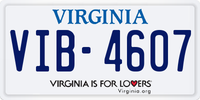 VA license plate VIB4607