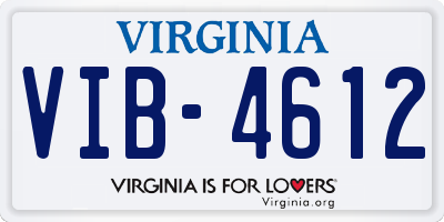 VA license plate VIB4612