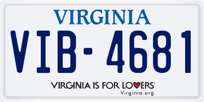 VA license plate VIB4681