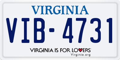 VA license plate VIB4731