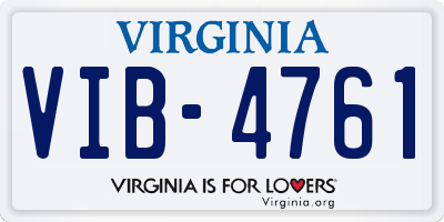 VA license plate VIB4761