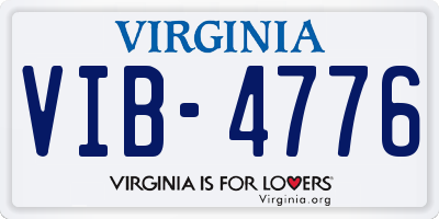 VA license plate VIB4776