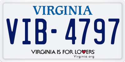 VA license plate VIB4797