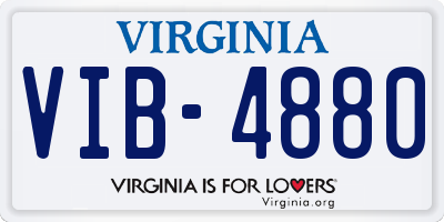 VA license plate VIB4880