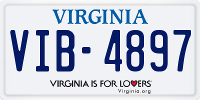 VA license plate VIB4897