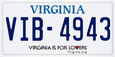 VA license plate VIB4943