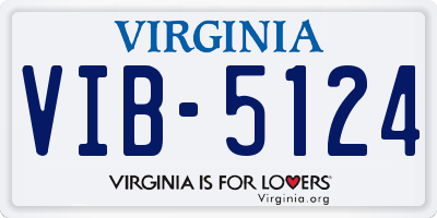 VA license plate VIB5124
