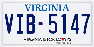 VA license plate VIB5147