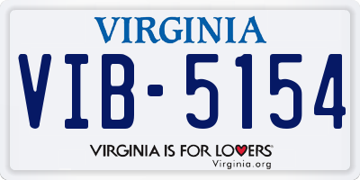 VA license plate VIB5154