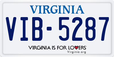 VA license plate VIB5287