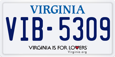 VA license plate VIB5309