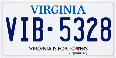 VA license plate VIB5328