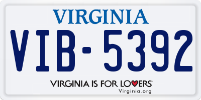 VA license plate VIB5392