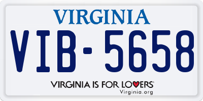 VA license plate VIB5658