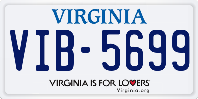 VA license plate VIB5699