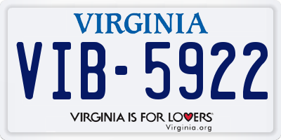 VA license plate VIB5922