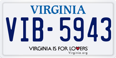 VA license plate VIB5943