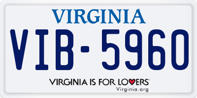 VA license plate VIB5960