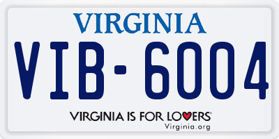 VA license plate VIB6004