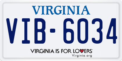 VA license plate VIB6034