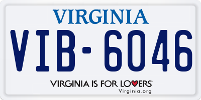 VA license plate VIB6046