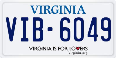 VA license plate VIB6049