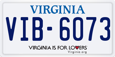 VA license plate VIB6073