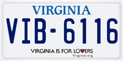 VA license plate VIB6116