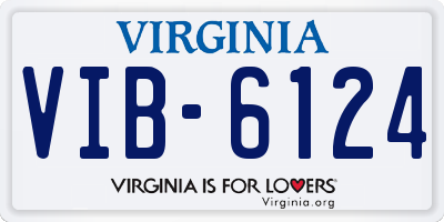 VA license plate VIB6124
