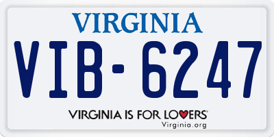 VA license plate VIB6247