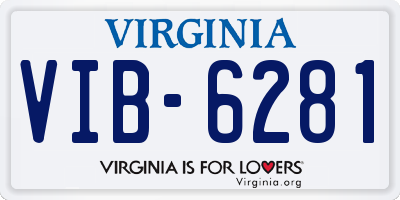 VA license plate VIB6281
