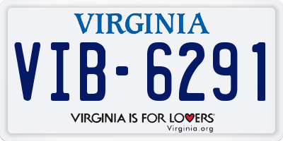 VA license plate VIB6291