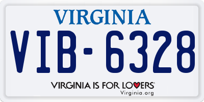 VA license plate VIB6328