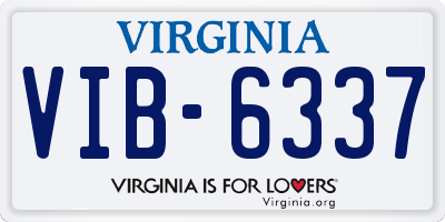 VA license plate VIB6337
