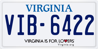VA license plate VIB6422