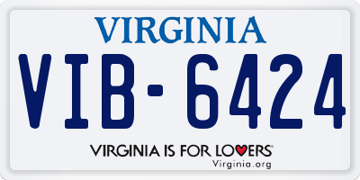 VA license plate VIB6424
