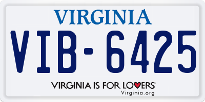 VA license plate VIB6425