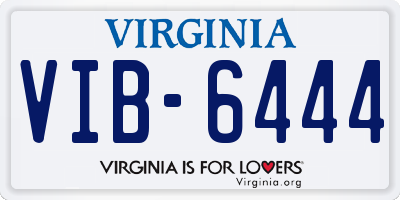 VA license plate VIB6444