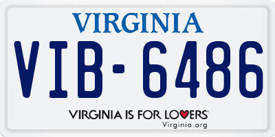 VA license plate VIB6486