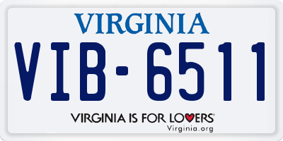 VA license plate VIB6511