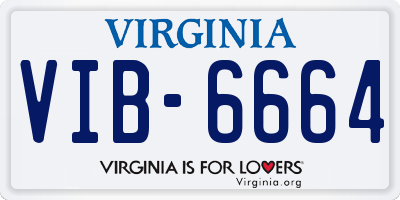 VA license plate VIB6664