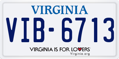 VA license plate VIB6713