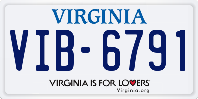 VA license plate VIB6791