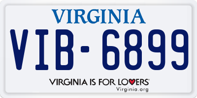 VA license plate VIB6899