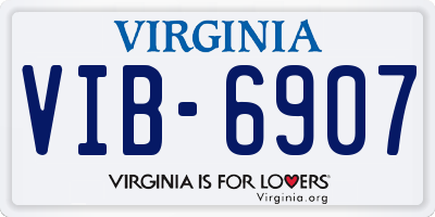 VA license plate VIB6907