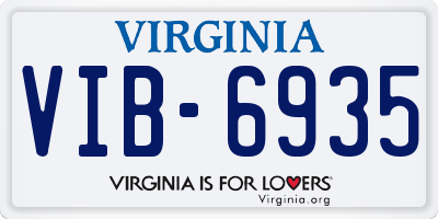 VA license plate VIB6935