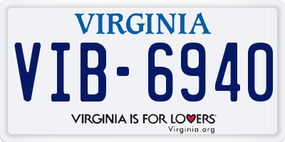 VA license plate VIB6940