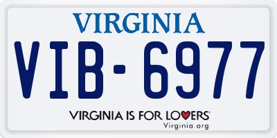 VA license plate VIB6977
