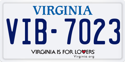 VA license plate VIB7023