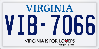 VA license plate VIB7066